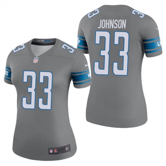 Women's Detroit Lions Kerryon Johnson Steel Color Rush Legend Jersey