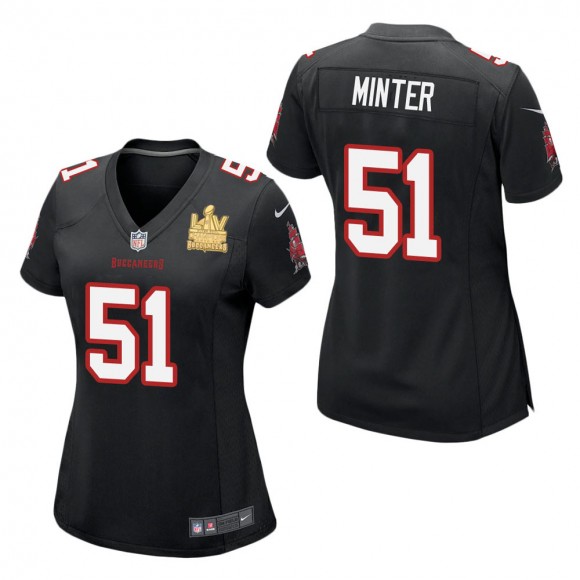 Women's Tampa Bay Buccaneers Kevin Minter Black Super Bowl LV Champions Jersey