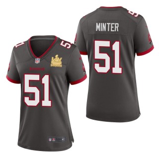 Women's Tampa Bay Buccaneers Kevin Minter Pewter Super Bowl LV Champions Jersey