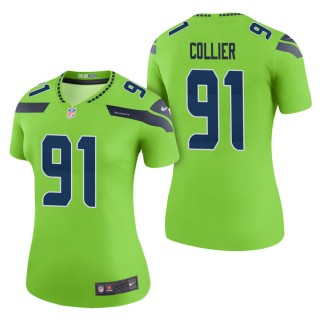 Women's Seattle Seahawks L.J. Collier Green Color Rush Legend Jersey