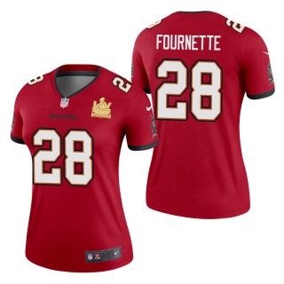 Women's Tampa Bay Buccaneers Leonard Fournette Red Super Bowl LV Champions Jersey