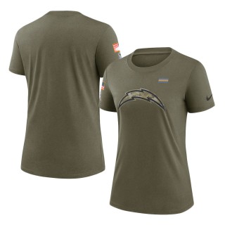 2021 Salute To Service Women's Chargers Olive T-Shirt