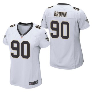 Women's New Orleans Saints Malcom Brown White Game Jersey