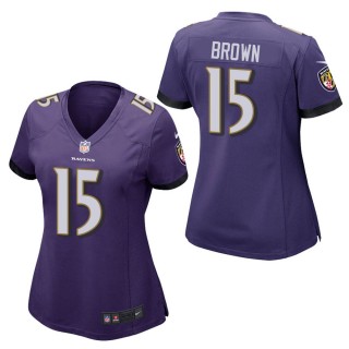Women's Baltimore Ravens Marquise Brown Purple Game Jersey