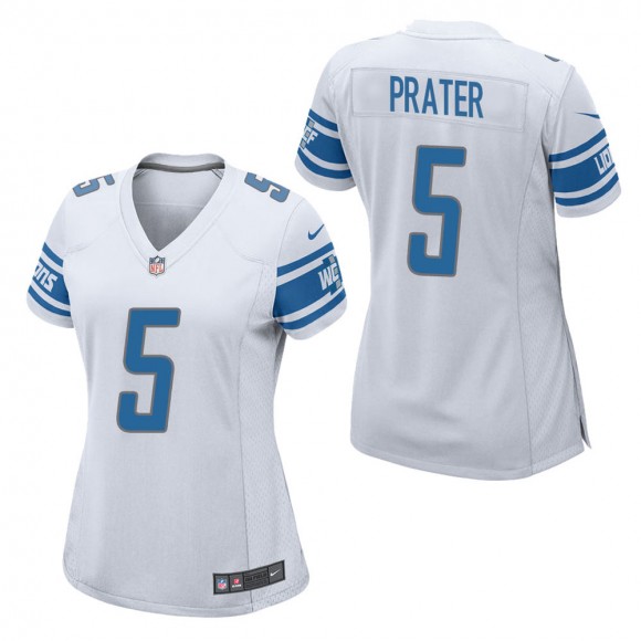 Women's Detroit Lions Matt Prater White Game Jersey