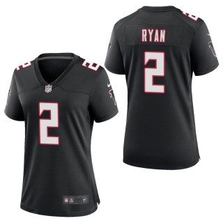 Women's Atlanta Falcons Matt Ryan Black Throwback Game Jersey