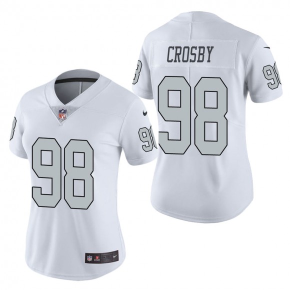 Women's Las Vegas Raiders Maxx Crosby White Color Rush Limited Jersey