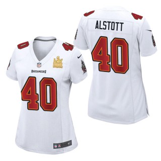 Women's Tampa Bay Buccaneers Mike Alstott White Super Bowl LV Champions Jersey