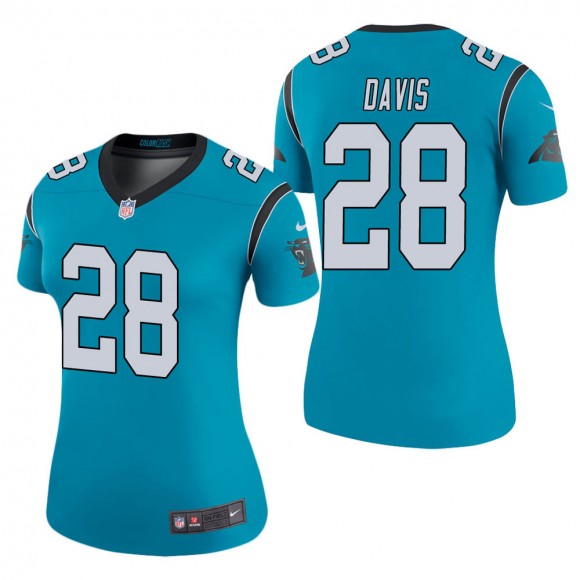 Women's Carolina Panthers Mike Davis Blue Color Rush Legend Jersey