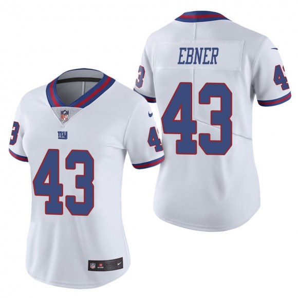 Women's New York Giants Nate Ebner White Color Rush Limited Jersey