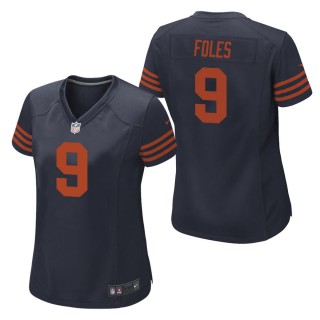 Women's Chicago Bears Nick Foles Navy Throwback Game Jersey