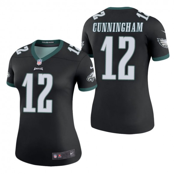 Women's Philadelphia Eagles Randall Cunningham Black Color Rush Legend Jersey