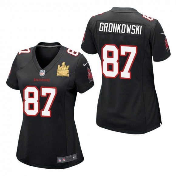 Women's Tampa Bay Buccaneers Rob Gronkowski Black Super Bowl LV Champions Jersey