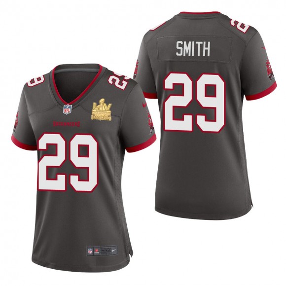 Women's Tampa Bay Buccaneers Ryan Smith Pewter Super Bowl LV Champions Jersey