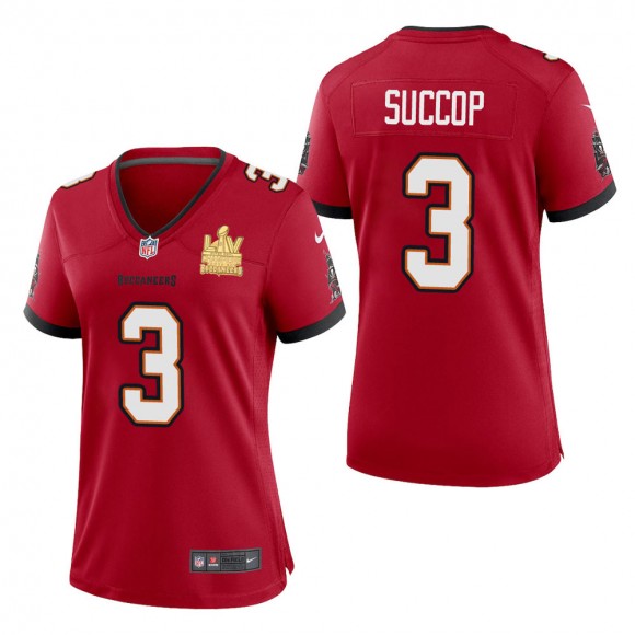 Women's Tampa Bay Buccaneers Ryan Succop Red Super Bowl LV Champions Jersey