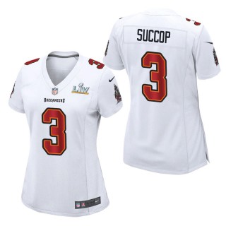 Women's Tampa Bay Buccaneers Ryan Succop White Super Bowl LV Jersey