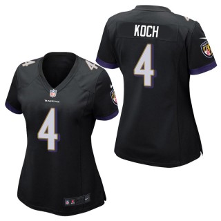 Women's Baltimore Ravens Sam Koch Black Game Jersey