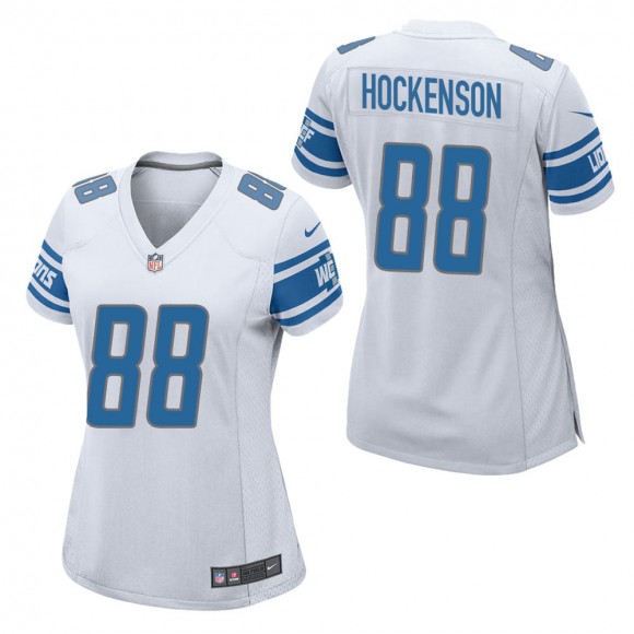 Women's Detroit Lions T.J. Hockenson White Game Jersey