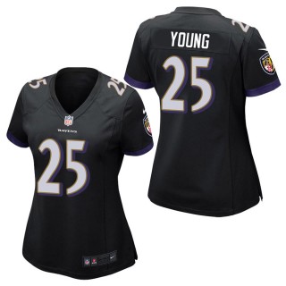 Women's Baltimore Ravens Tavon Young Black Game Jersey