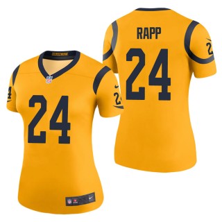 Women's Los Angeles Rams Taylor Rapp Gold Color Rush Legend Jersey