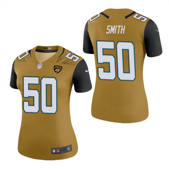 Women's Jacksonville Jaguars Telvin Smith Gold Color Rush Legend Jersey