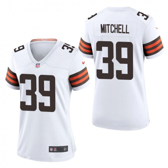 Women's Cleveland Browns Terrance Mitchell White Game Jersey
