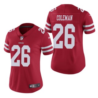 Women's San Francisco 49ers Tevin Coleman Scarlet Vapor Untouchable Limited Jersey