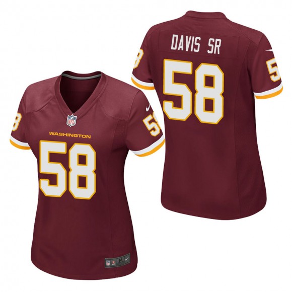 Women's Washington Football Team Thomas Davis Sr Burgundy Game Jersey