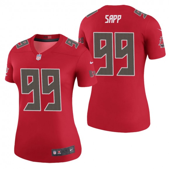 Women's Tampa Bay Buccaneers Warren Sapp Red Color Rush Legend Jersey