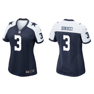 Women's Dallas Cowboys Ben DiNucci #3 Navy Alternate Game Jersey