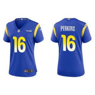 Women's Los Angeles Rams Bryce Perkins #16 Royal Game Jersey