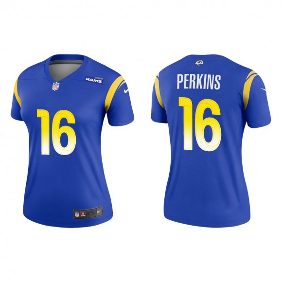 Women's Los Angeles Rams Bryce Perkins #16 Royal Legend Jersey