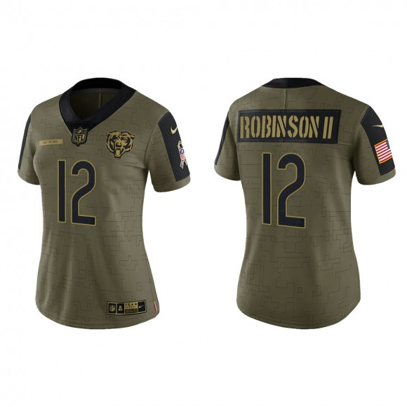 2021 Salute To Service Women Bears Allen Robinson II Olive Gold Limited Jersey