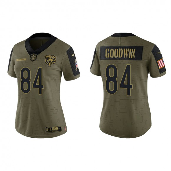 2021 Salute To Service Women Bears Marquise Goodwin Olive Gold Limited Jersey