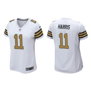 Women's New Orleans Saints Deonte Harris #11 White Alternate Game Jersey