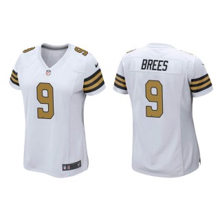 Women's New Orleans Saints Drew Brees #9 White Alternate Game Jersey