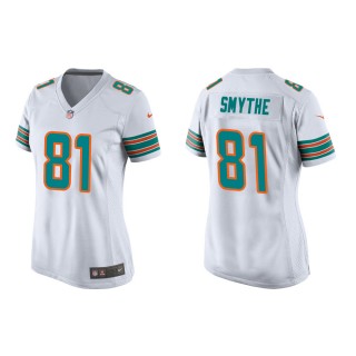 Women's Miami Dolphins Durham Smythe #81 White Alternate Game Jersey