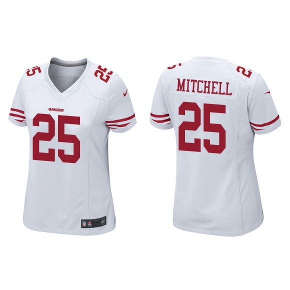 Women's San Francisco 49ers Elijah Mitchell #25 White Game Jersey