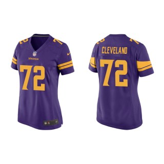 Women's Minnesota Vikings Ezra Cleveland #72 Purple Alternate Game Jersey