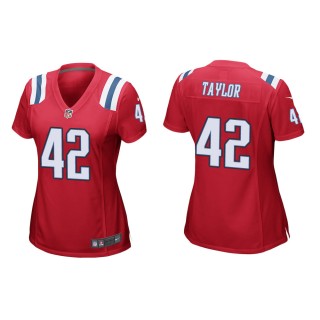 Women's New England Patriots J.J. Taylor #42 Red Alternate Game Jersey