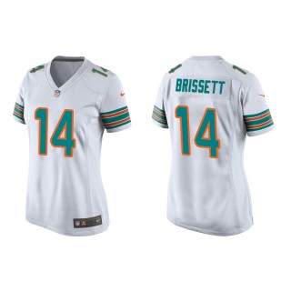 Women's Miami Dolphins Jacoby Brissett #14 White Alternate Game Jersey