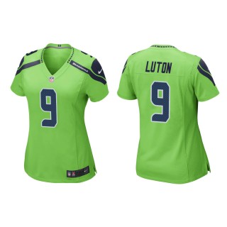 Women's Seattle Seahawks Jake Luton #9 Neon Green Alternate Game Jersey