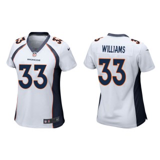 Women's Denver Broncos Javonte Williams #33 White Game Jersey