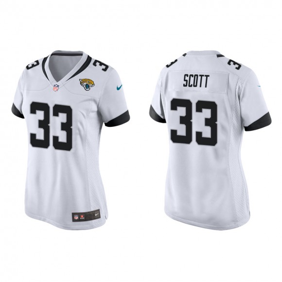 Women's Jacksonville Jaguars Josiah Scott #33 White Game Jersey