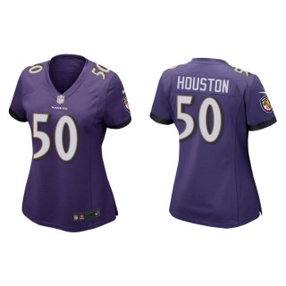 Women's Baltimore Ravens Justin Houston #50 Purple Game Jersey