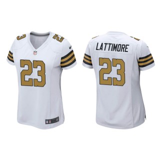 Women's New Orleans Saints Marshon Lattimore #23 White Alternate Game Jersey