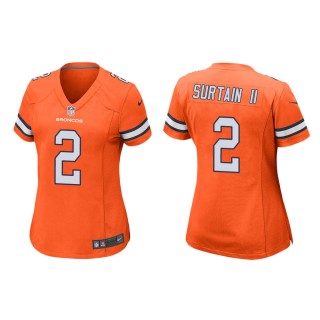 Women's Denver Broncos Patrick Surtain II #2 Orange Alternate Game Jersey