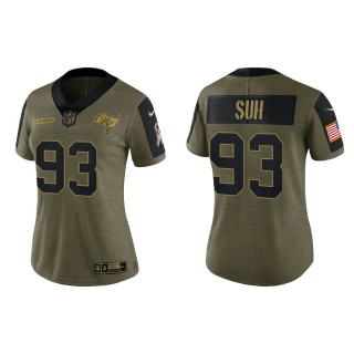 2021 Salute To Service Women Buccaneers Ndamukong Suh Olive Gold Limited Jersey