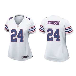 Women's Buffalo Bills Taron Johnson #24 White Alternate Game Jersey