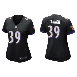 Women's Baltimore Ravens Trenton Cannon #39 Black Game Jersey